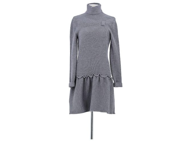Valentino Graues Wollkleid