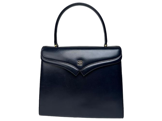Borsa in pelle vintage Givenchy blu navy