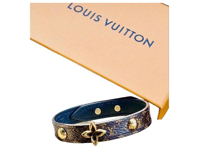 Pulseira Monogram Louis Vuitton Marrom Gold hardware