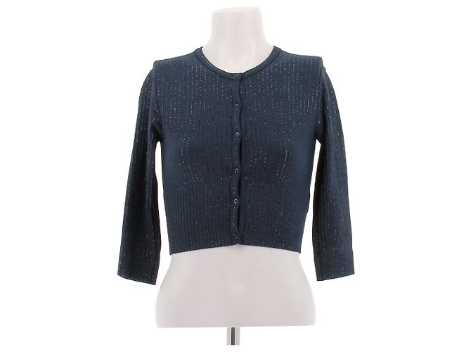 Alaïa Cardigan in Dunkelblau mit Knöpfen
