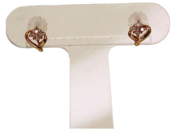 Autre Marque Orecchini a forma di cuore in diamante Au750 D'oro