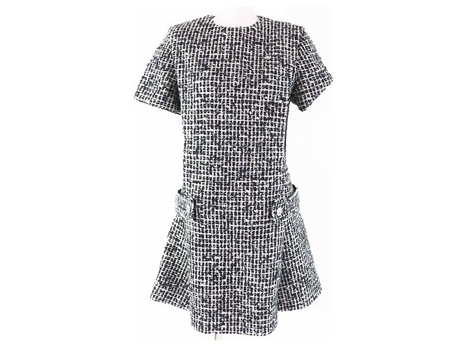 Wollkleid Louis Vuitton Schwarz Weiß