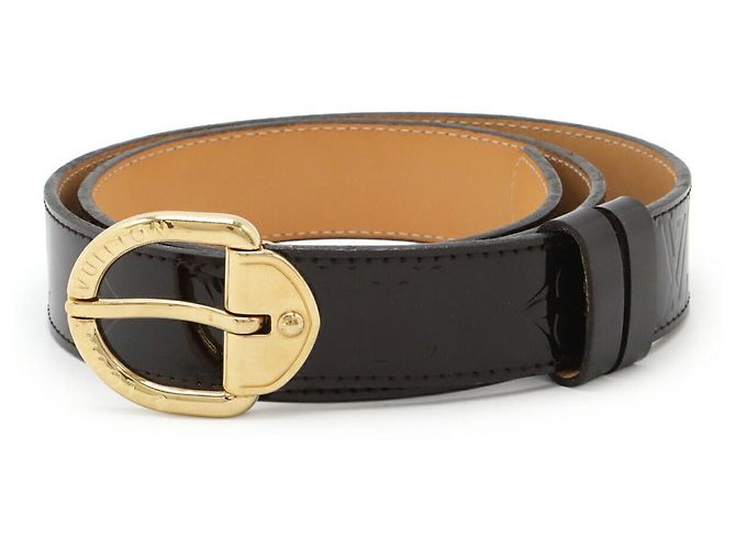 Cinturón de cuero Monogram Vernis de Louis Vuitton Burdeos Púrpura