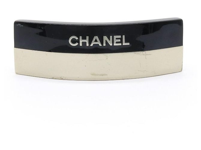 Fermaglio per capelli in plastica con logo Chanel 00A Nero