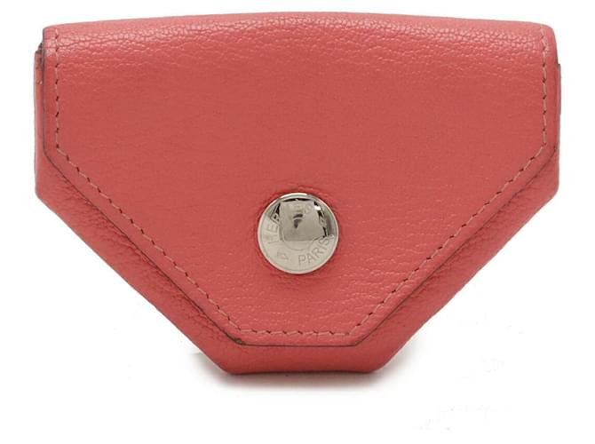 Porte-monnaie en chèvre Mysore Le 24 d'Hermès Rose 