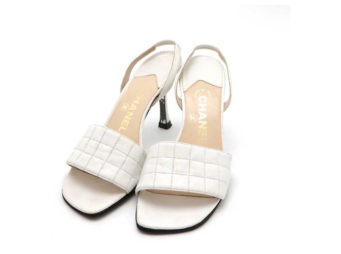 Sandalias de cuero Chanel Blanco