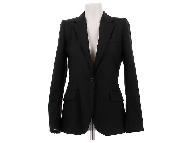 Barbara Bui Schwarzer taillierter Baumwollblazer