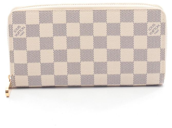 Zippy Geldbörse Louis Vuitton im Damier Azur Weiß
