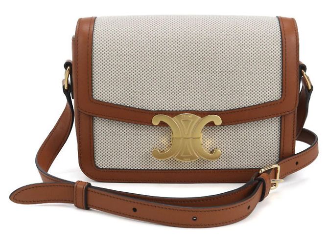 Céline Borsa a tracolla Celine Classic Triomphe - Beige