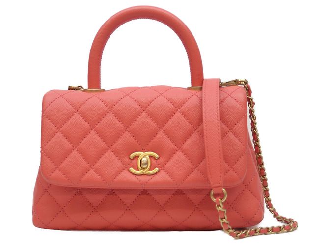 Bolsa de Ombro Coco Handle XS em Caviar Rosa da Chanel