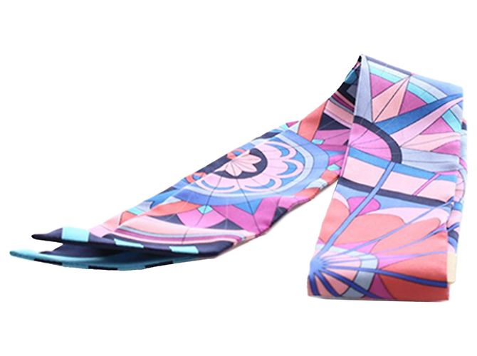 Lenço de seda Twilly Blue Rose De Compas da Hermès