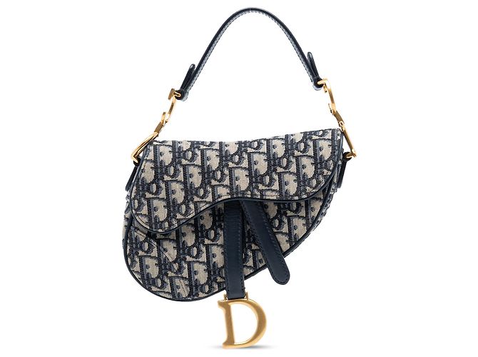 Saddle Bolsa de sela mini oblíqua azul Dior Azul marinho