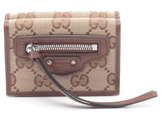 Gucci x Balenciaga Hacker Project Tri-fold Wallet Brown Beige