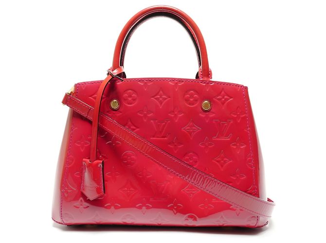 Louis Vuitton 2015 Vernis Montaigne BB Handtasche Rot