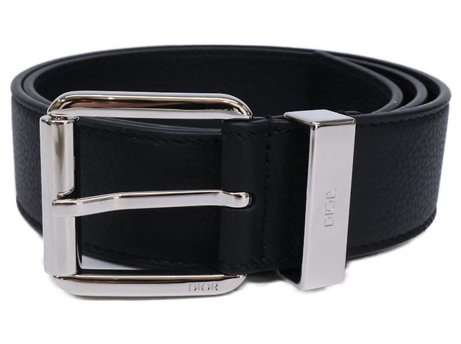 Christian Dior Leather Belt with Silver Hardware