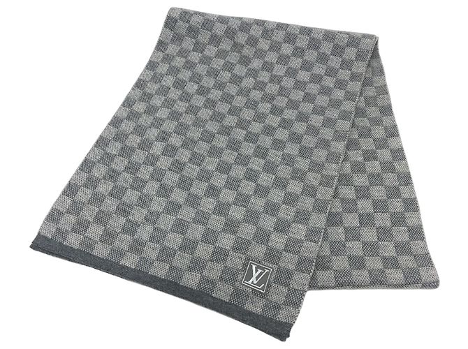 Xale de lã cinza Louis Vuitton Marrom