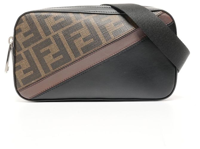 Borsa a Spalla Fendi Zucca Diagonal Camera Case Nero