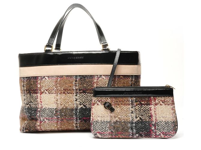 Borsa in tweed beige Burberry