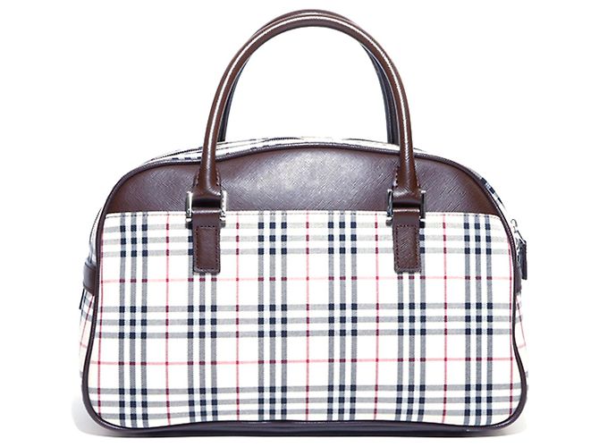 Burberry Nova Check Canvas Handtasche Braun Beige