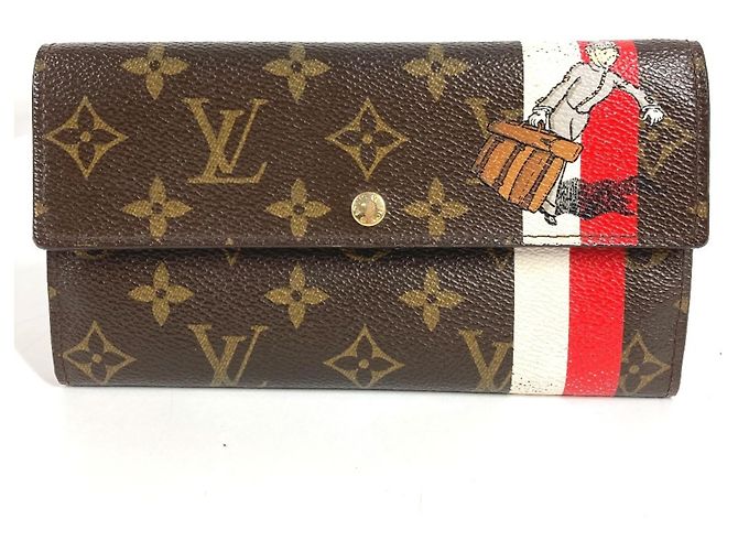 Lange Brieftasche Sarah Monogram Groom Louis Vuitton Braun Rot