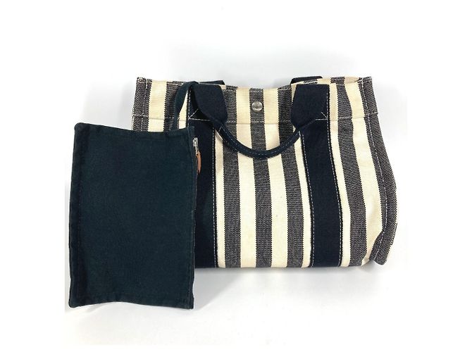 Hermès Bolsa Tote Border PM Cannes Hermes Preto Branco