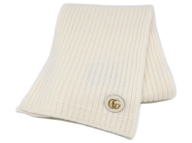 Sciarpa in lana e cashmere Double G Gucci Crudo