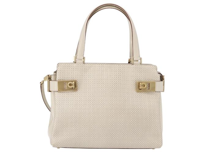 Bolsa de couro média Double Gancini com fivela lateral Salvatore Ferragamo