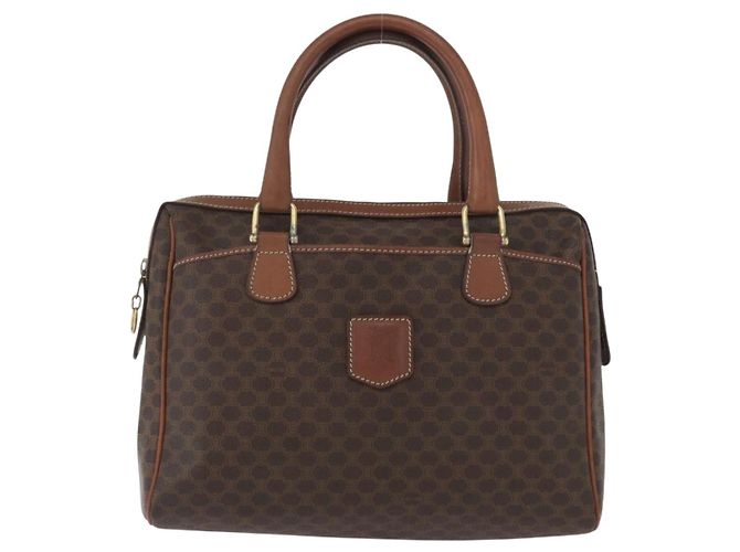 Céline Celine Vintage Macadam Canvas and Leather Marron