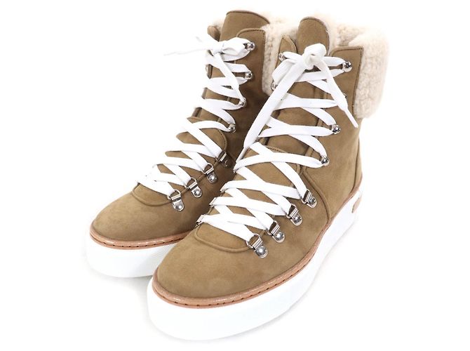 Sneakers in Suede Flocon Hermès Marrone