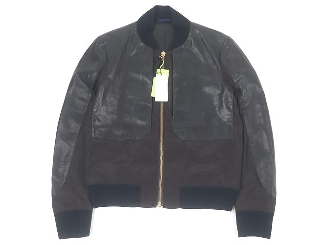 Giacca in pelle con design Switch di Paul Smith Marrone Nero