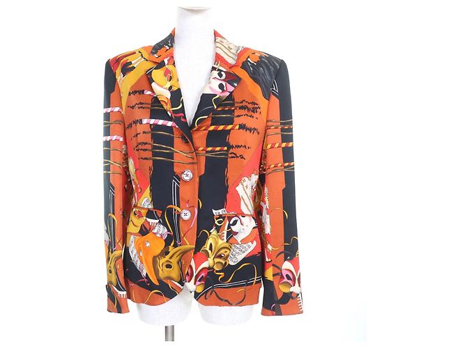 Veste en soie Le Carnaval de Venise d'Hermès Multicolore