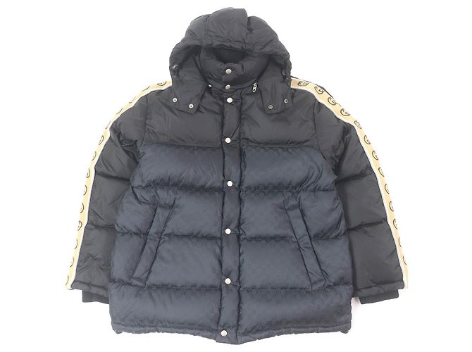 Casaco de down em nylon e lã GG Jacquard da Gucci Preto