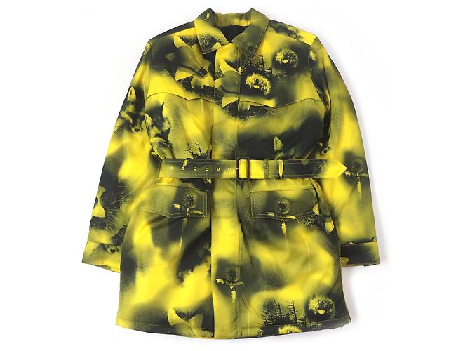 Casaco acolchoado com logo triangular em Re-Nylon da Prada Amarelo