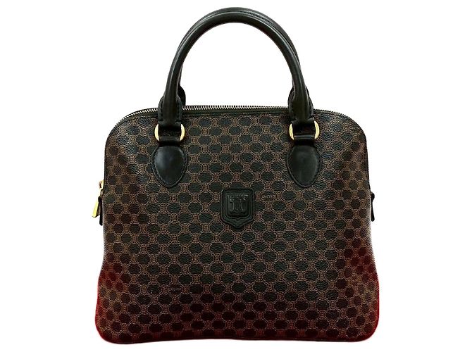 Triomphe Céline Sac à main Celine Macadam Trionf Leather Marron Noir