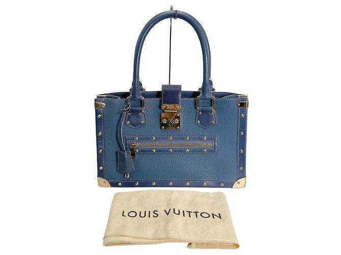Bolsa de mão em couro Suhali Louis Vuitton Azul