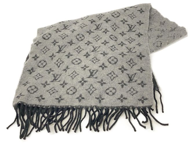 Louis Vuitton Gray Monogram Gradient Stole Brown