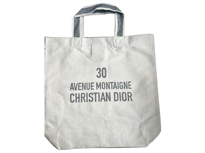 Be Dior Bolsa Dior Tote Book em algodão prateado Prata