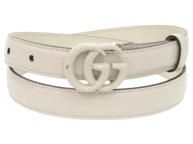 Cinturón de cuero Double G Gucci Blanco