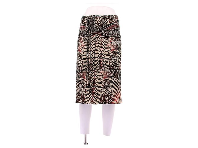 Saia de algodão estampada Jean Paul Gaultier Multicor