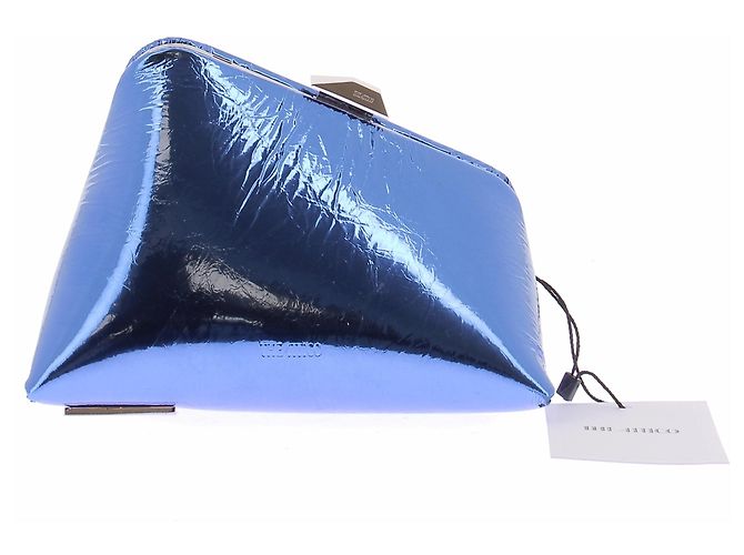 Attico Blaue Leder-Clutch