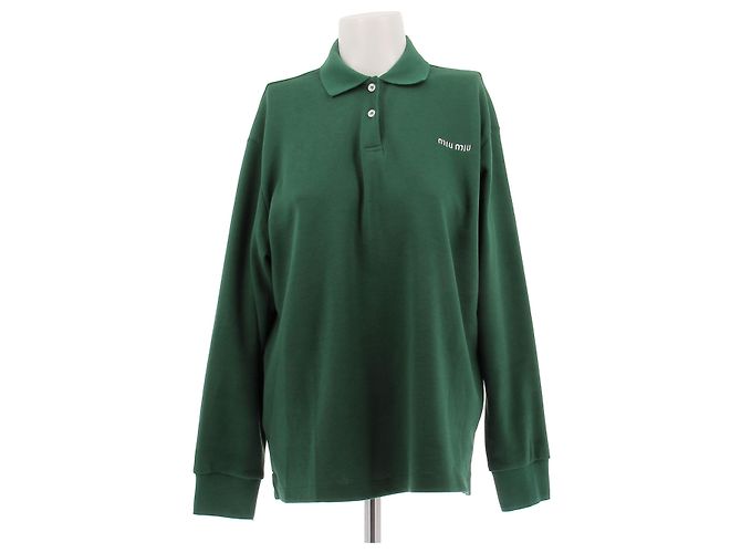 Polo Miu Miu de algodão verde