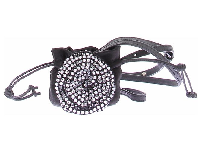 Magda Butrym Mini bolsa com flor de strass Preto
