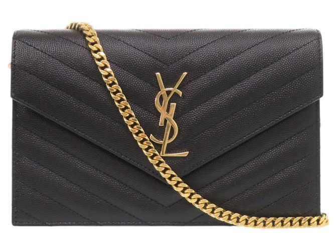 Borsa a spalla in pelle nera Yves Saint Laurent Nero