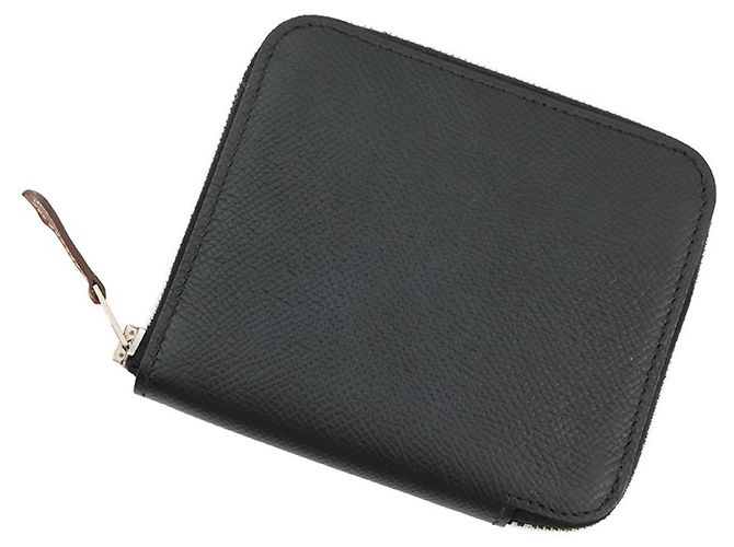 Azap Monedero de cuero Epsom negro Hermès