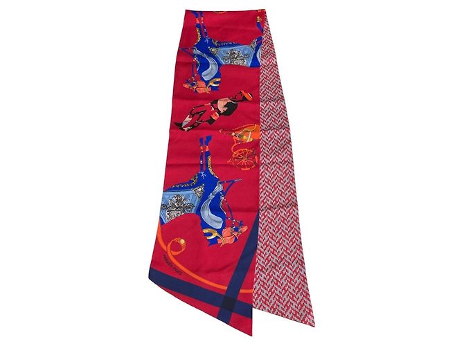 Hermès HERMES Sciarpa Maxi Twilly TOUT EN CARRE Rossa da Donna Rosso