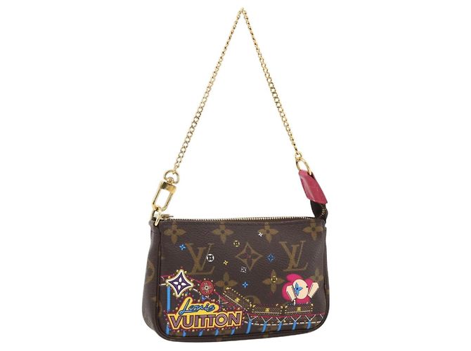 LOUIS VUITTON Monogram Vivienne Mini Pochette Accessoires M81637 Auth 167034SM