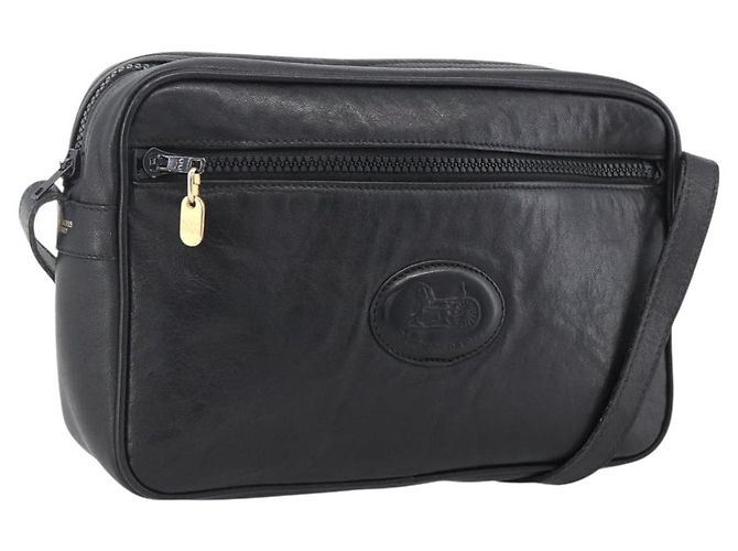 Céline Borsa a Spalla CELINE in Pelle Nera e Oro Auth bs33579 Nero D'oro