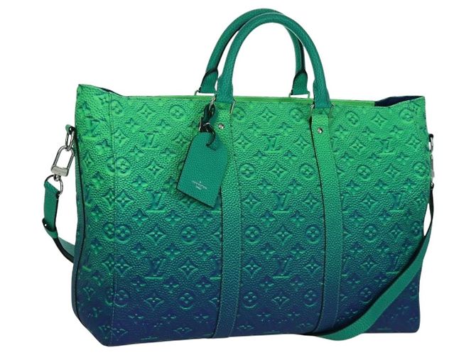 LOUIS VUITTON Sac Tote Keepall Monogram Taurillon Illusion M59688 Auth 166969SM Vert