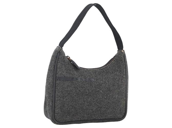 Handtasche aus grauer Wolle Authentisch PRADA LNZ343 Braun