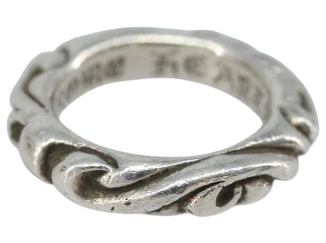 Anillo Scroll de Plata Ag925 Chrome Hearts Auth LNZ147SM